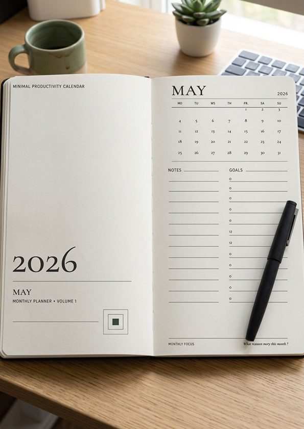 D'Ette Realty — calendar concept, desk mockup