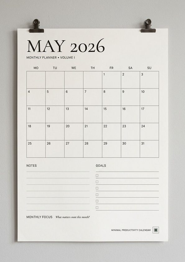 D'Ette Realty — calendar concept, wall format