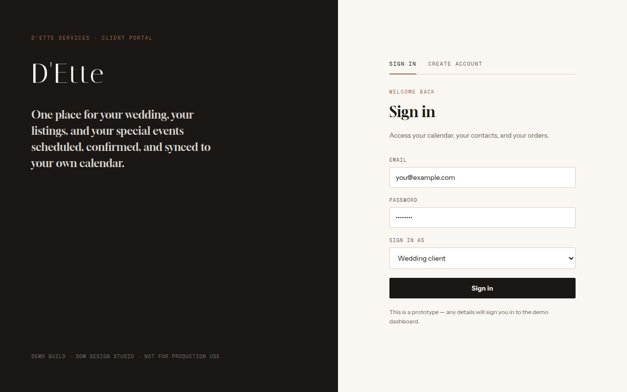 Client portal prototype — sign-in screen
